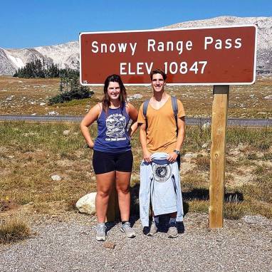 Couple of Aussies at Snowy Range Pass, Wyoming