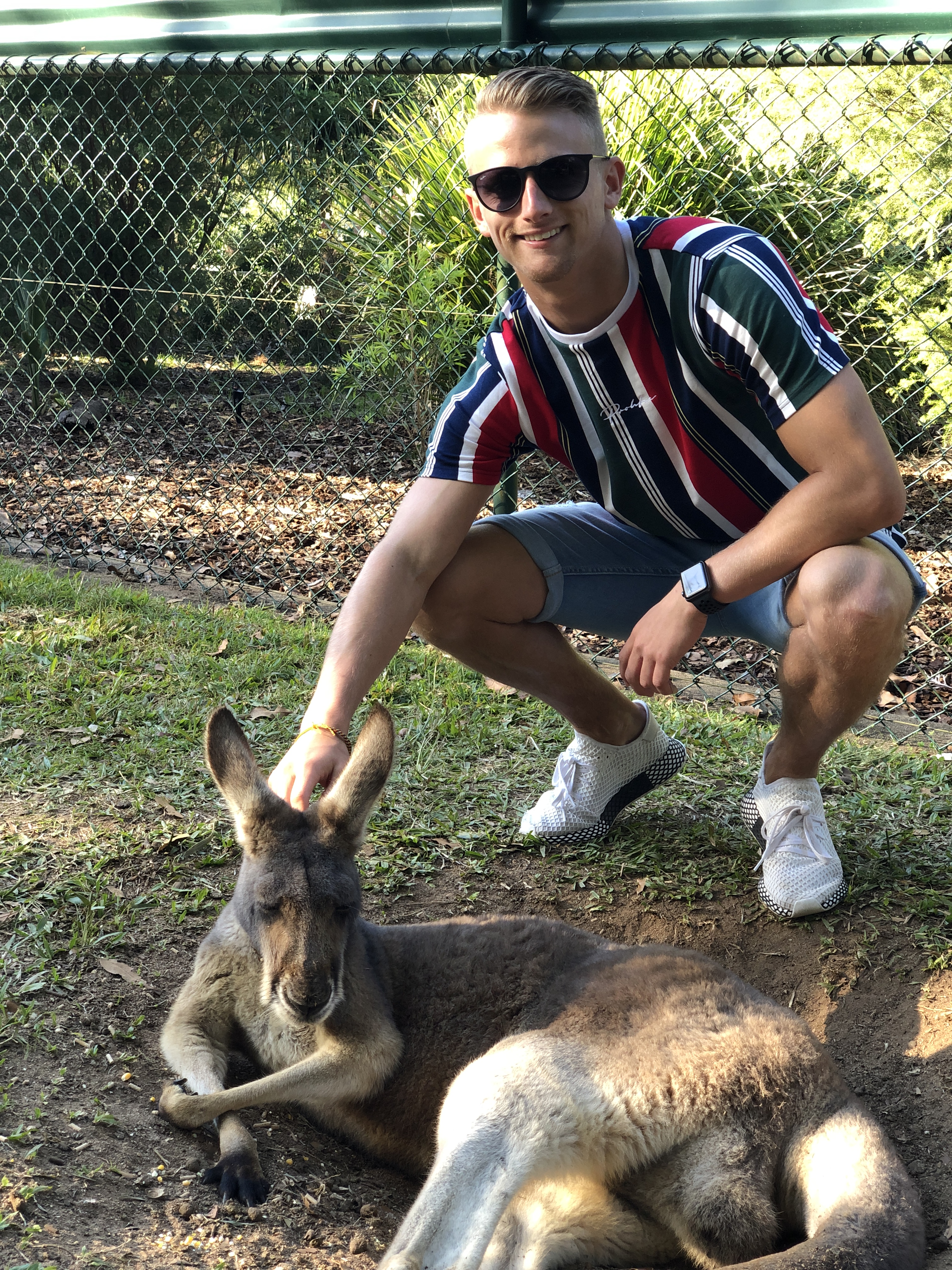 Girl and kangaroo